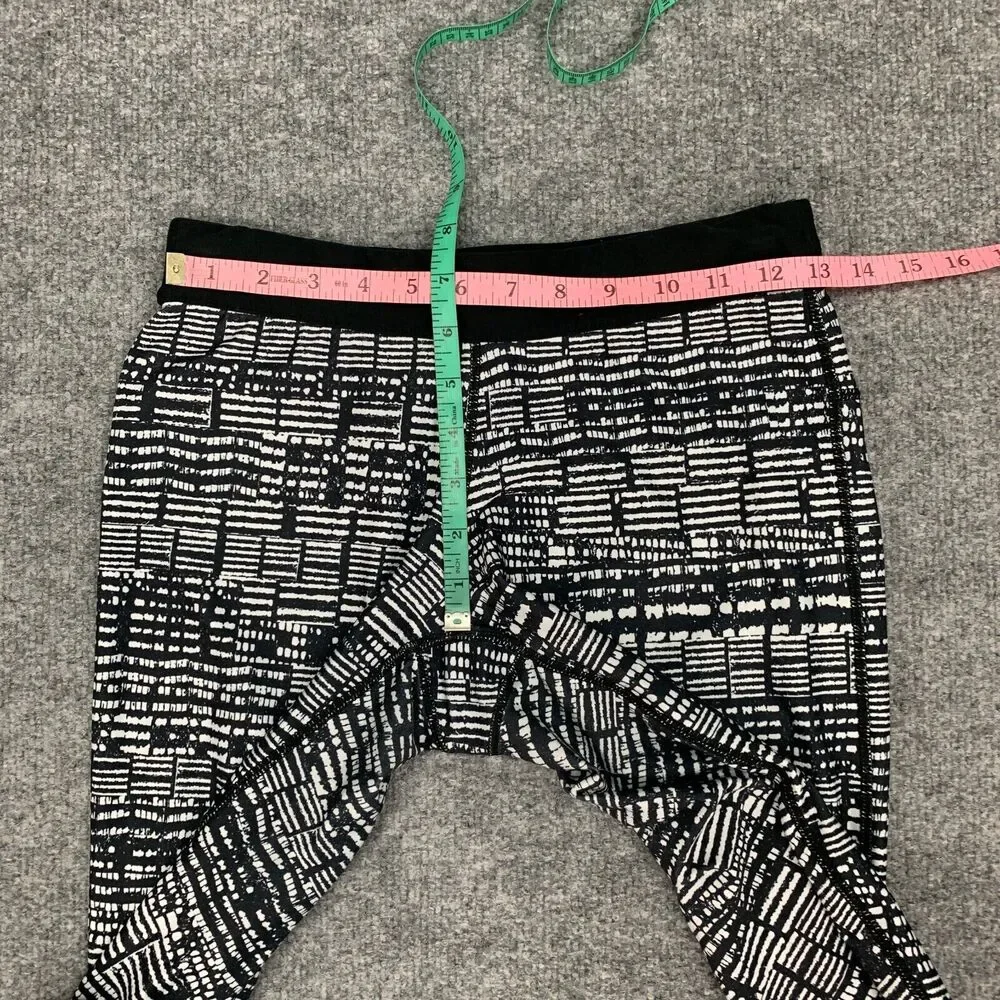 Nike Just Do It Legging Womens M Medium Black White Dri Fit Cropped Drawstring